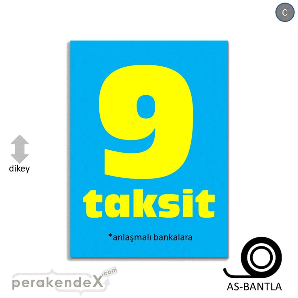 anlaşmalı bankalara 9 taksit POSTERİ -dikdörtgen,tek yön baskı