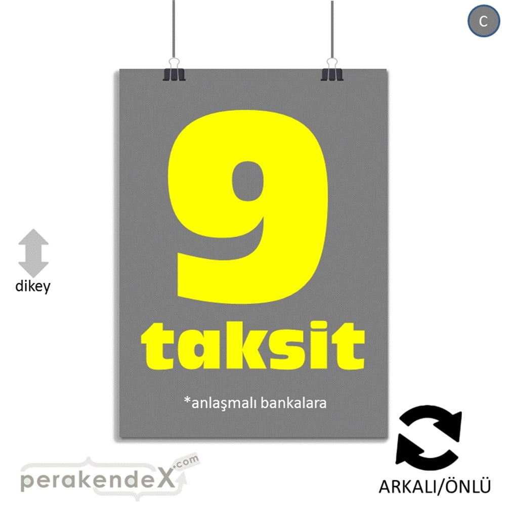 anlaşmalı bankalara 9 taksit POSTERİ -dikdörtgen,çift yön baskı