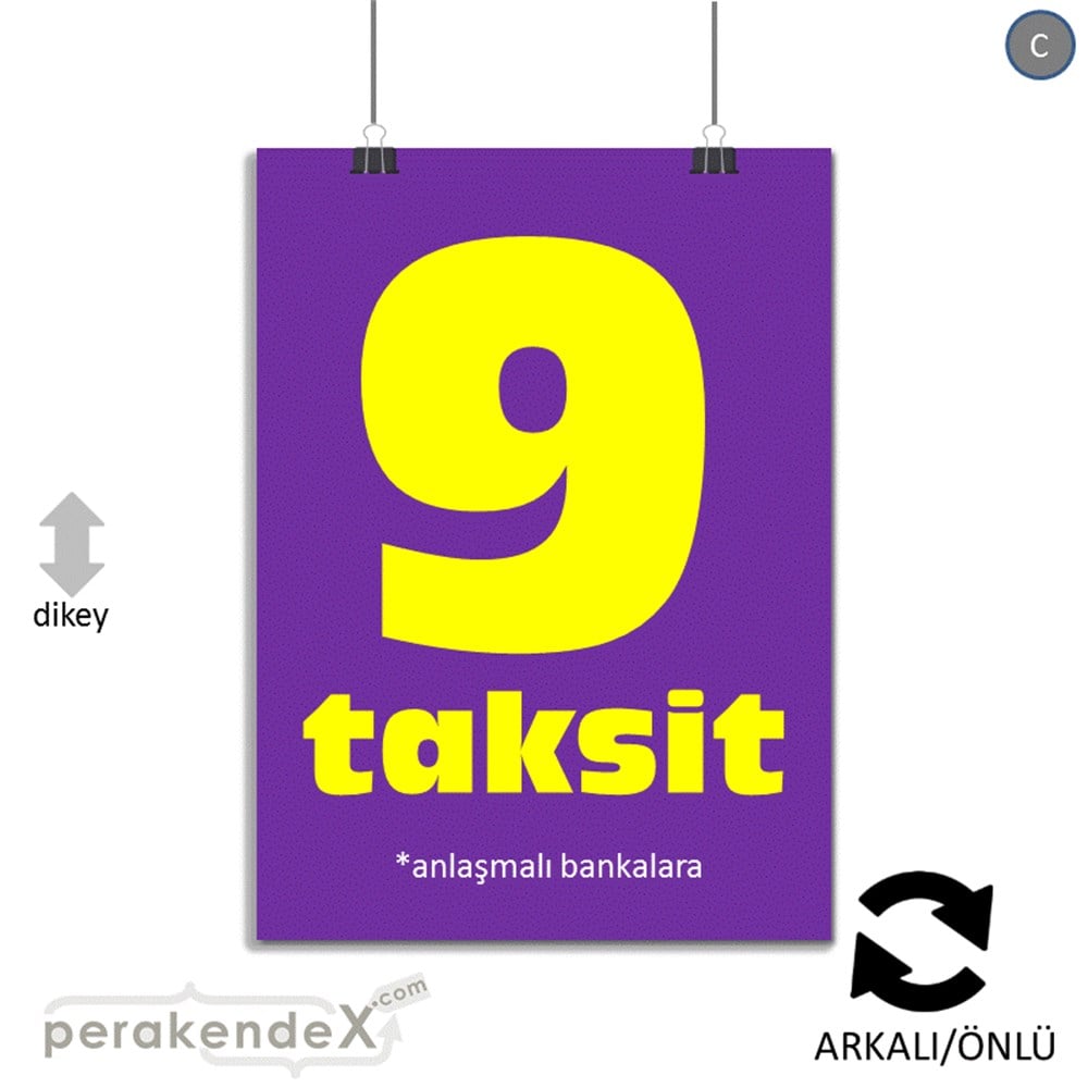 anlaşmalı bankalara 9 taksit POSTERİ -dikdörtgen,çift yön baskı