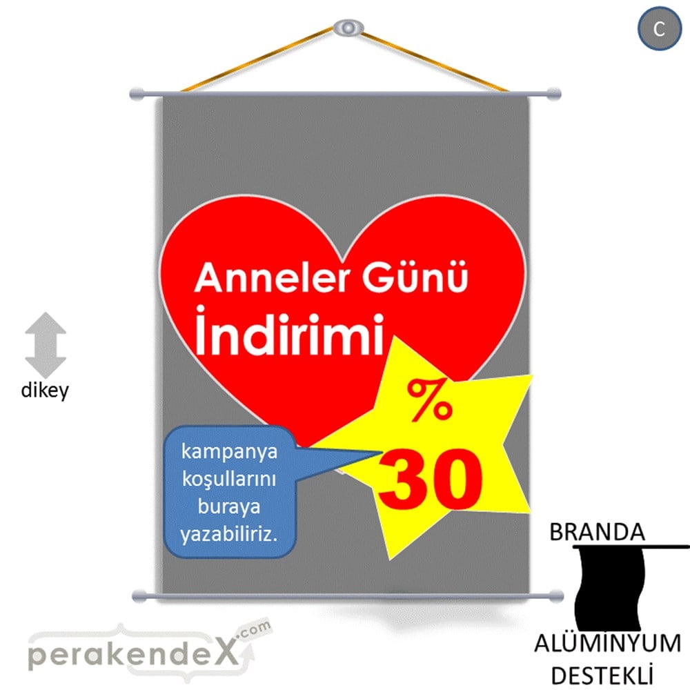 Anneler Günü  İndirimi BRANDA POSTER,  AFİŞ -dikdörtgen,tek yön baskı