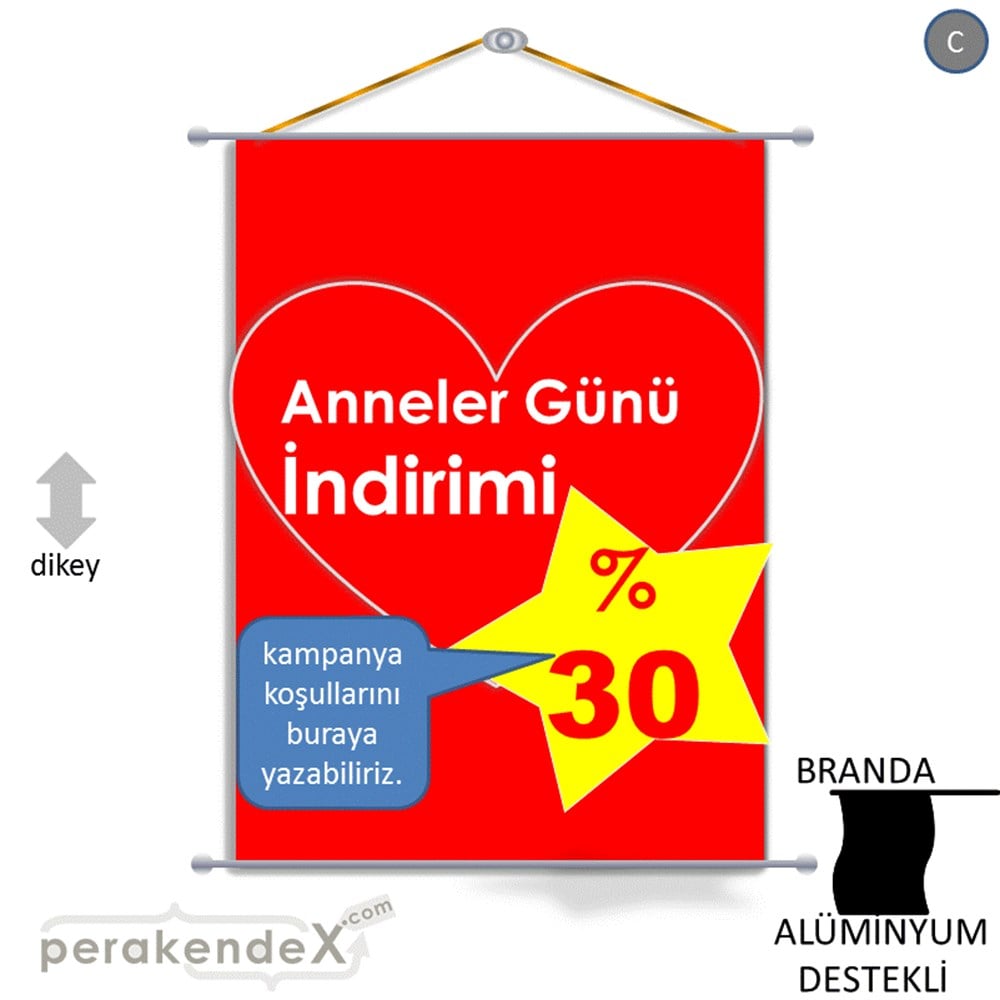 Anneler Günü  İndirimi BRANDA POSTER,  AFİŞ -dikdörtgen,tek yön baskı