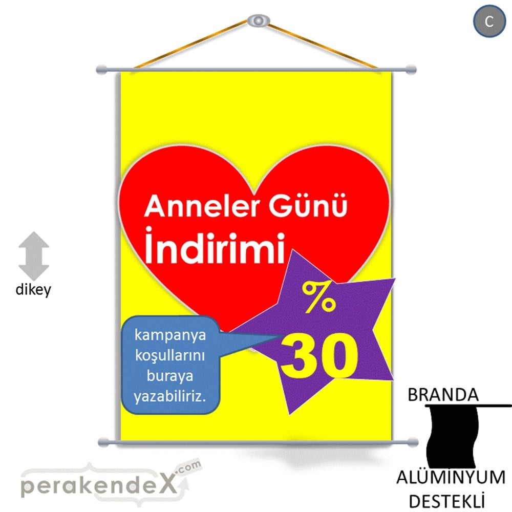 Anneler Günü  İndirimi BRANDA POSTER,  AFİŞ -dikdörtgen,tek yön baskı