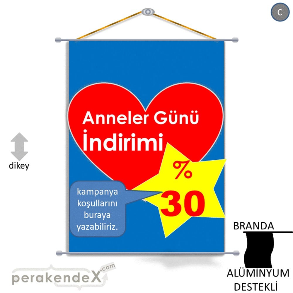Anneler Günü  İndirimi BRANDA POSTER,  AFİŞ -dikdörtgen,tek yön baskı