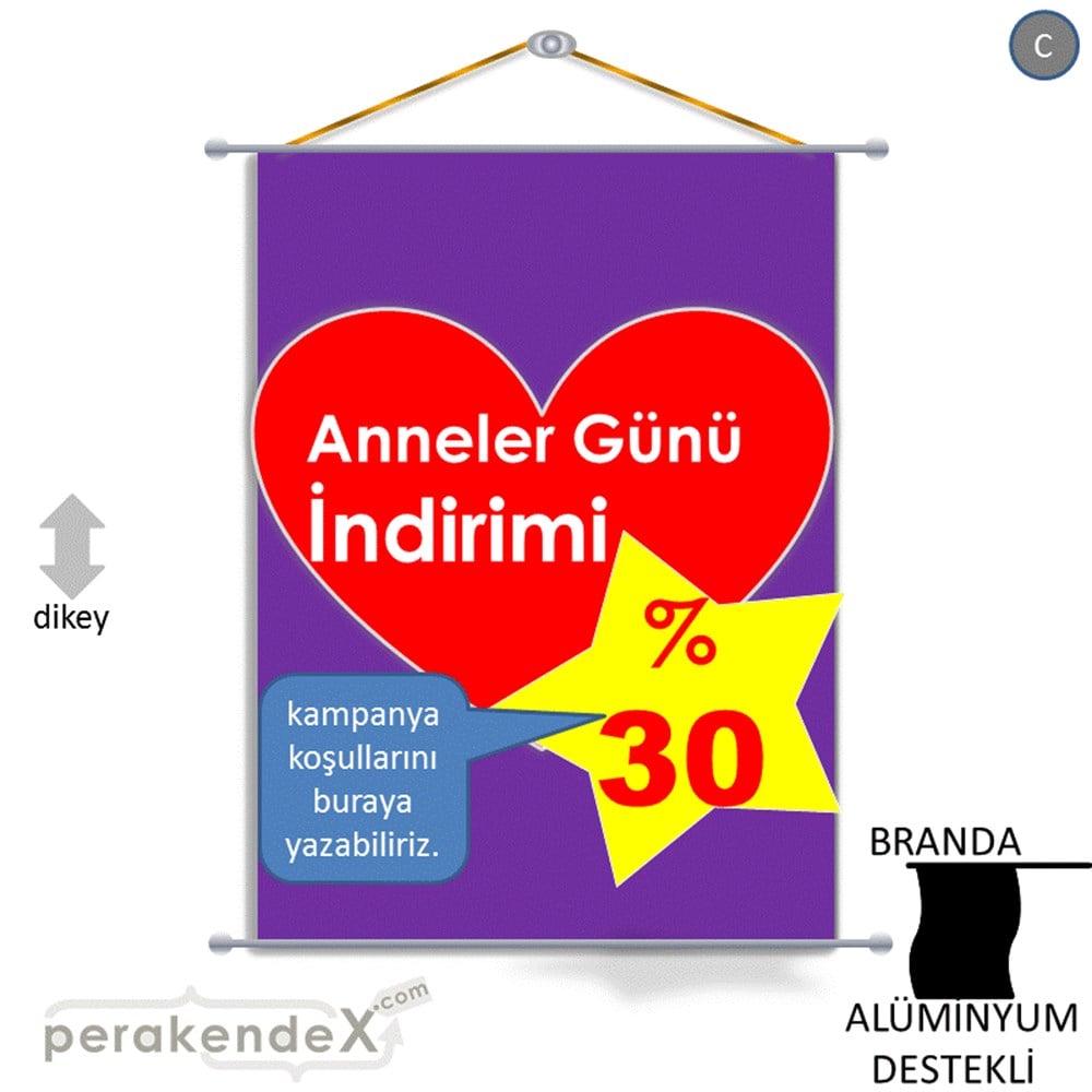 Anneler Günü  İndirimi BRANDA POSTER,  AFİŞ -dikdörtgen,tek yön baskı