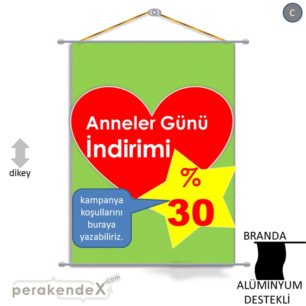 Anneler Günü  İndirimi BRANDA POSTER,  AFİŞ -dikdörtgen,tek yön baskı