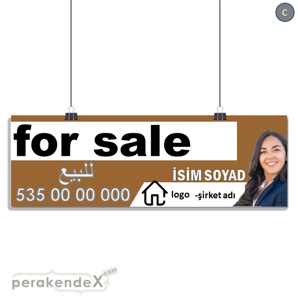 Arapça Satılık Yazısı 002 SERT PLASTİK POSTER,  AFİŞ (BANNER) -dikdörtgen,tek yön baskısert plastik poster,  afiş