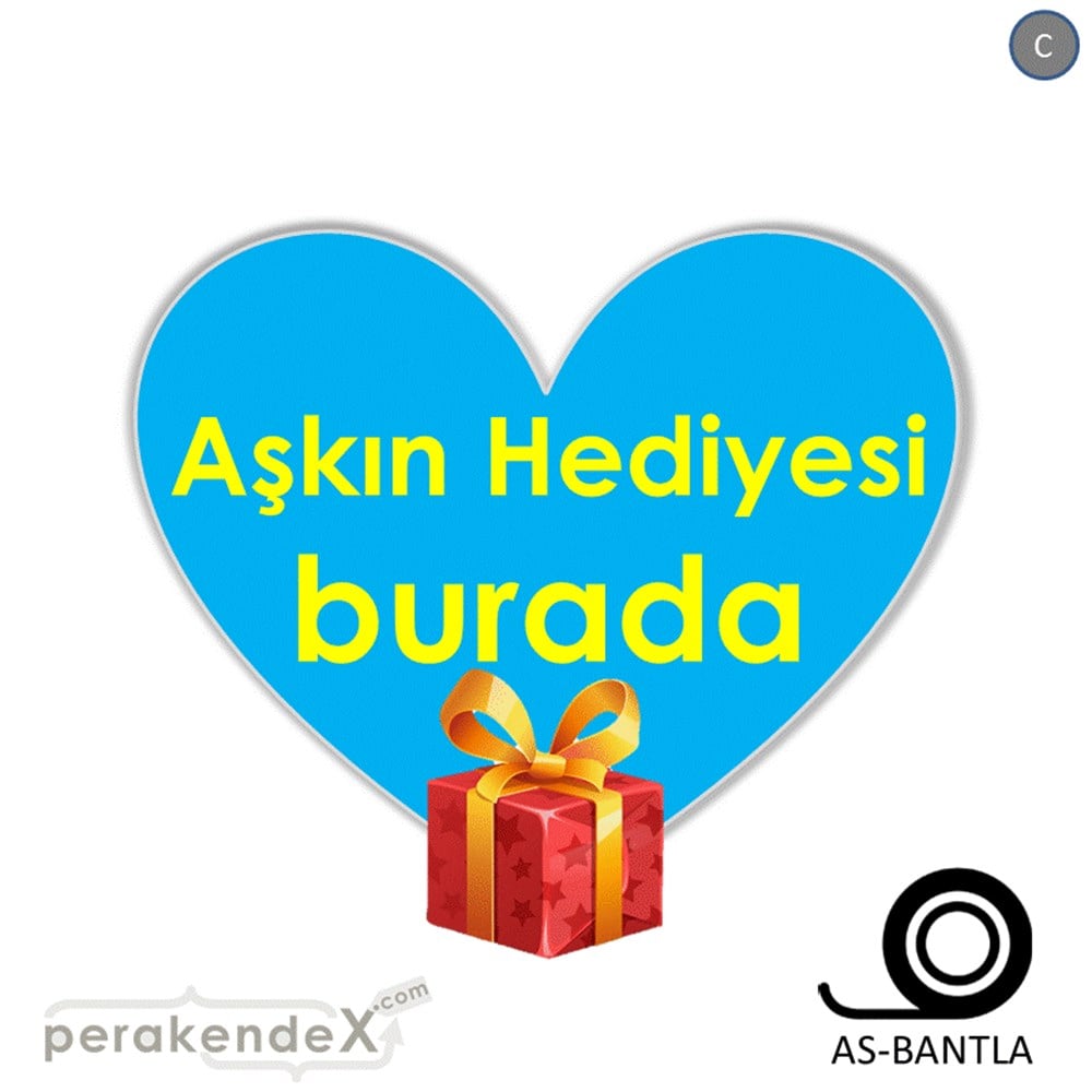 Aşkın Hediyesi burada SERT PLASTİK POSTER,  AFİŞ -Kalp,tek yön baskı