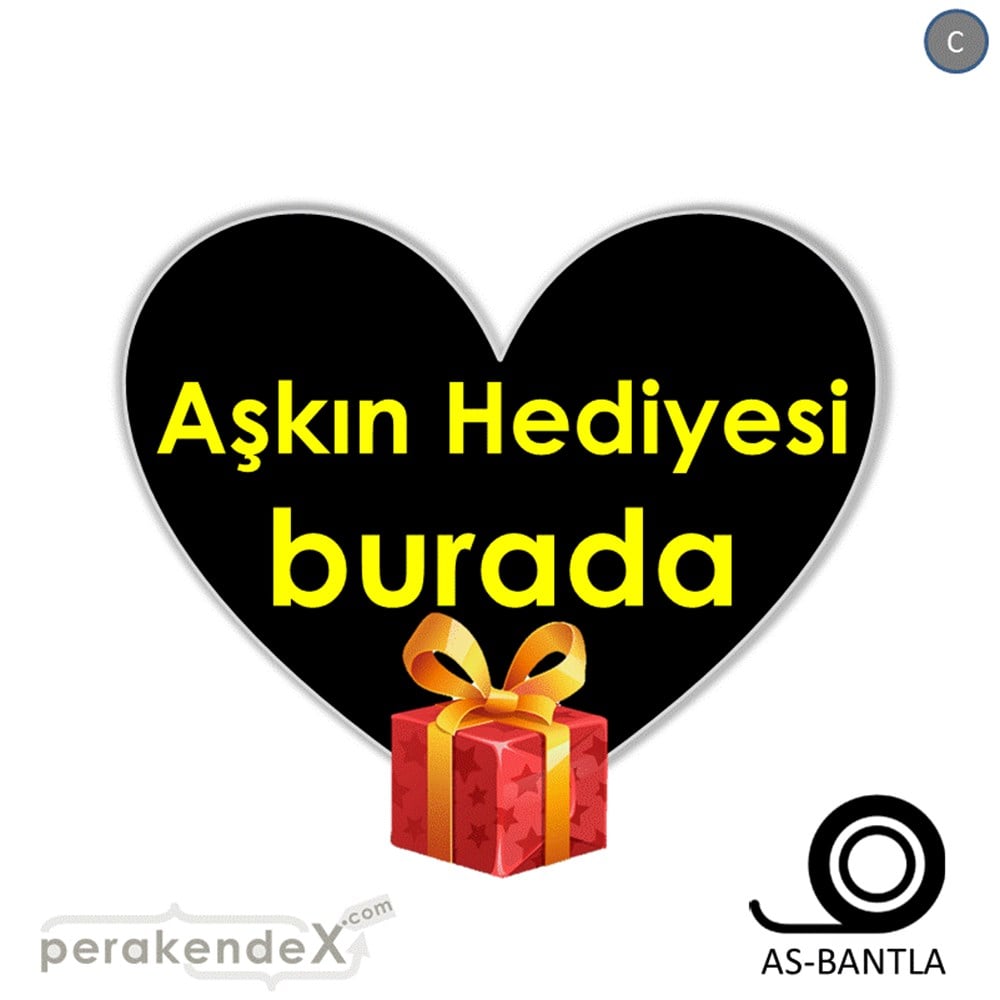 Aşkın Hediyesi burada SERT PLASTİK POSTER,  AFİŞ -Kalp,tek yön baskı