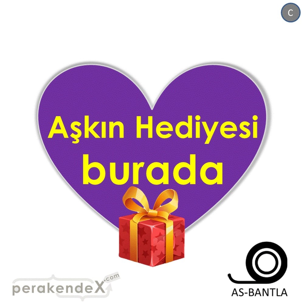 Aşkın Hediyesi burada SERT PLASTİK POSTER,  AFİŞ -Kalp,tek yön baskı