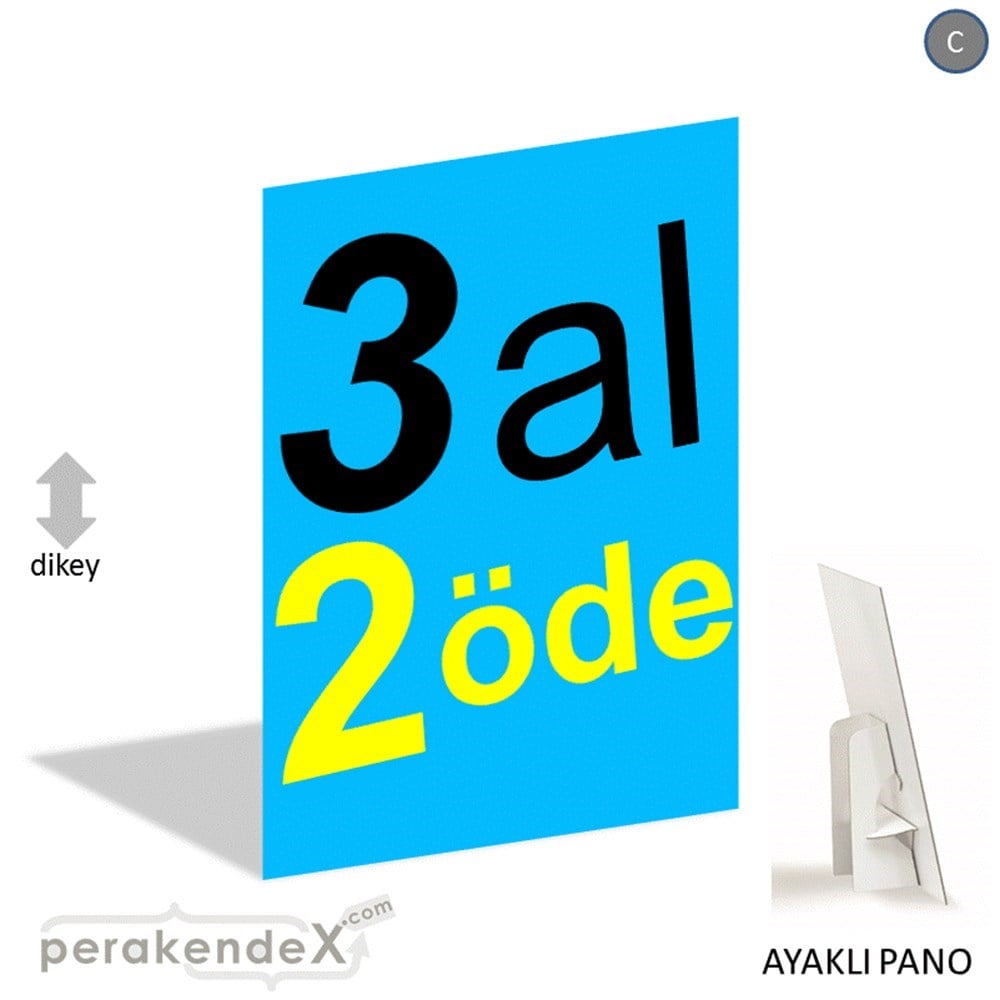 3 al 2 öde AYAKLI REKLAM PANOSU -dikdörtgen,tek yön baskı