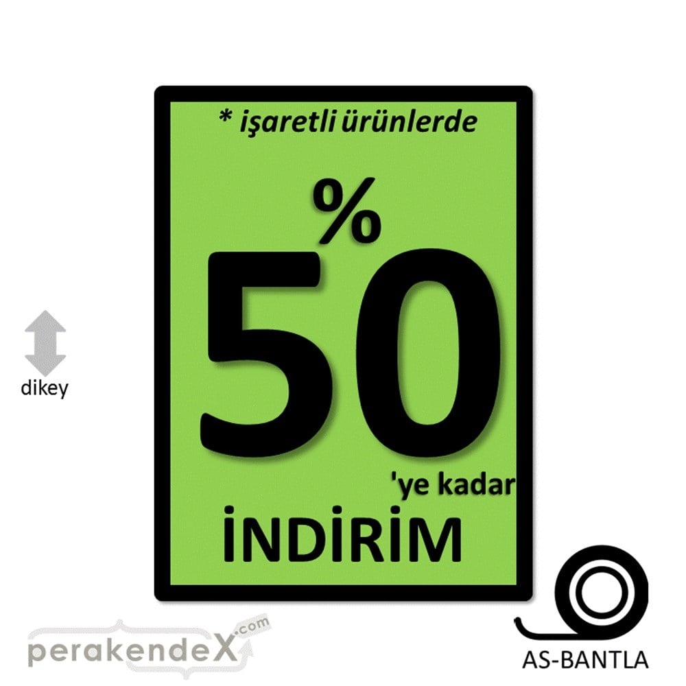 yüzde 50 ye varan indirim POSTERİ -dikdörtgen,tek yön baskı