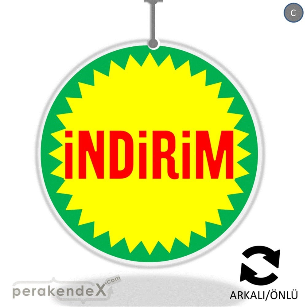 indirim DÖNKARTI -oval,çift yön baskı