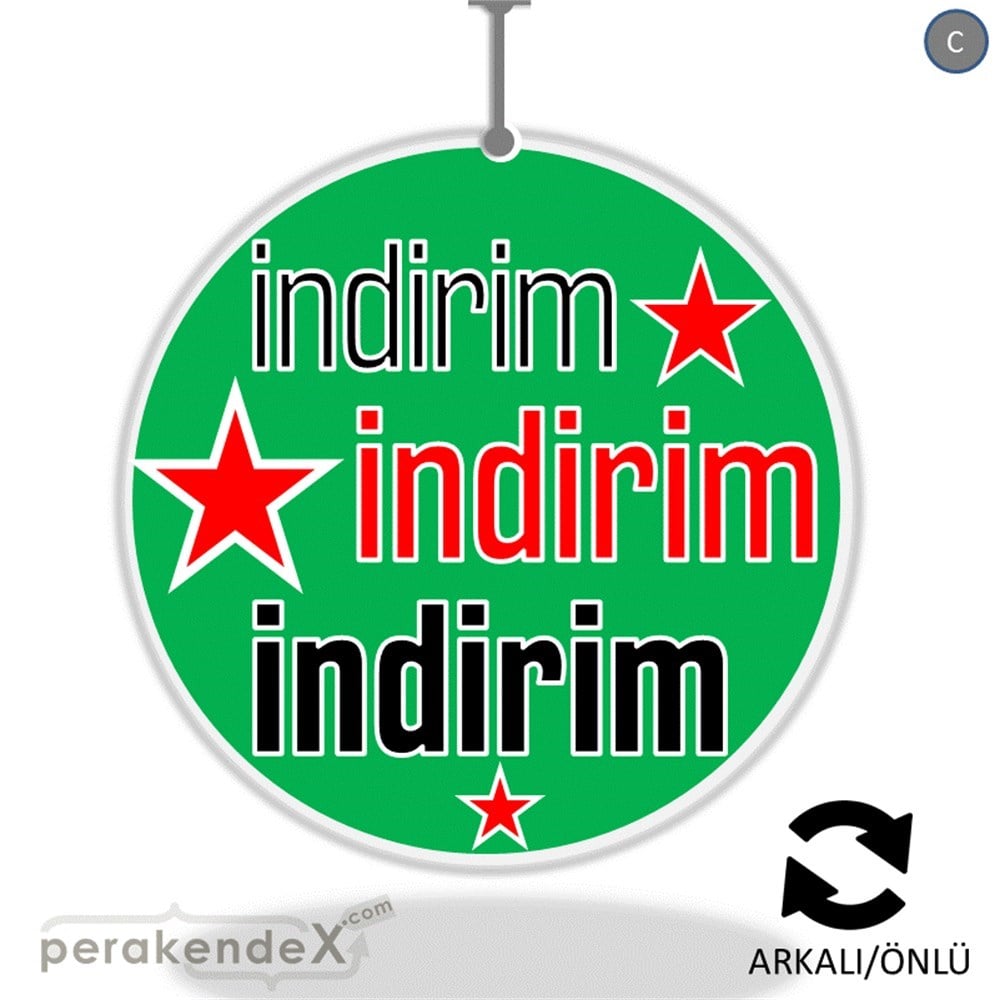 yıldızlı 3x indirim DÖNKARTI -oval,çift yön baskı