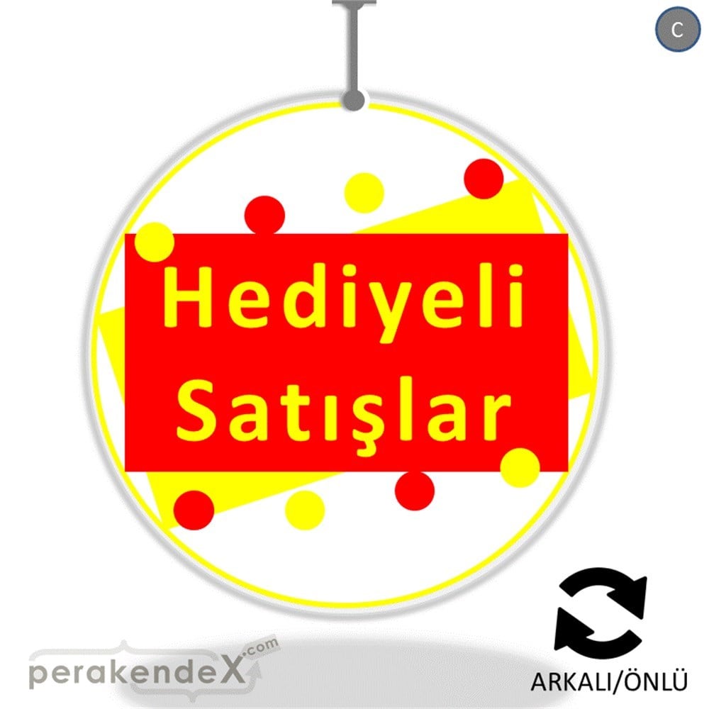 hediyeli satışlar DÖNKARTI -oval,çift yön baskı