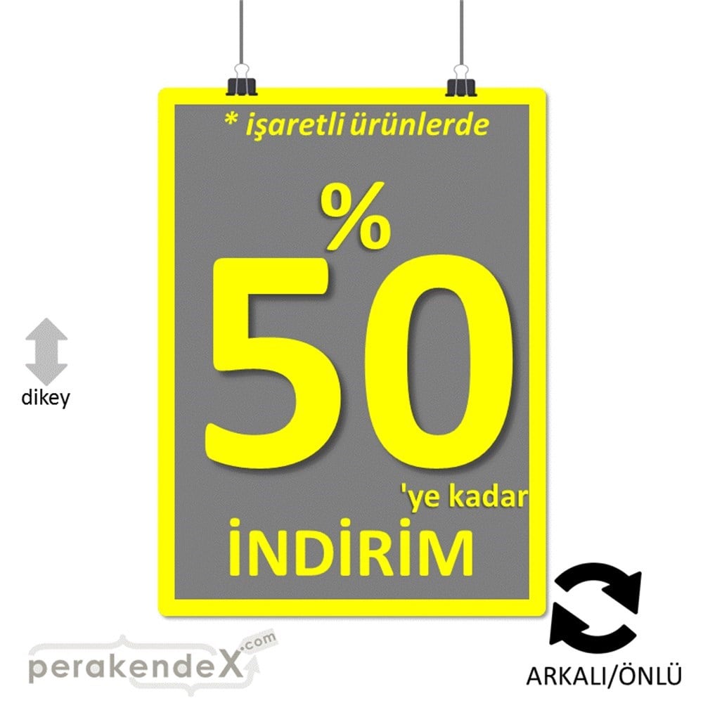 yüzde 50 ye varan indirim POSTERİ -dikdörtgen,çift yön baskı