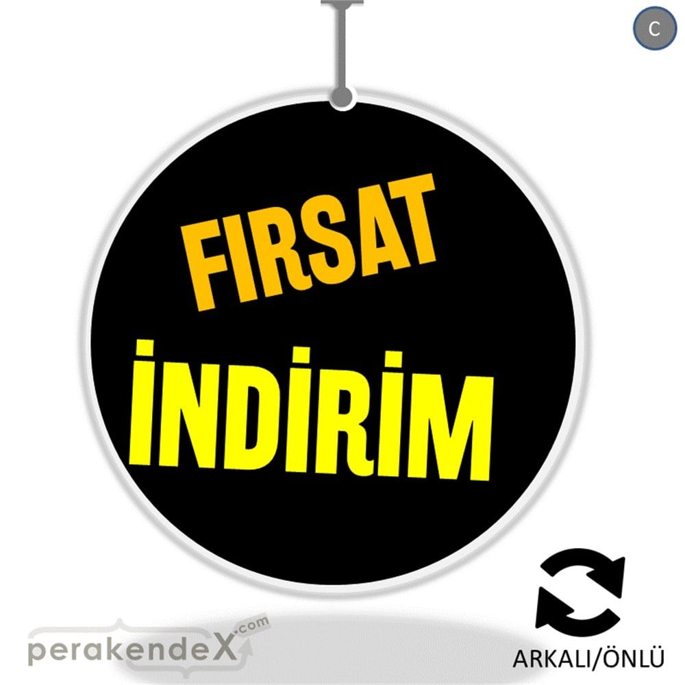 fırsat indirim DÖNKARTI -oval,çift yön baskı
