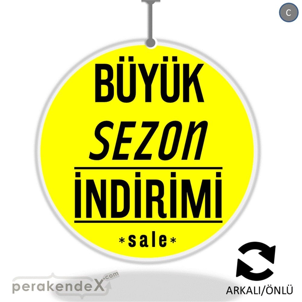 büyük sezon indirimi >sale DÖNKARTI -oval,çift yön baskı