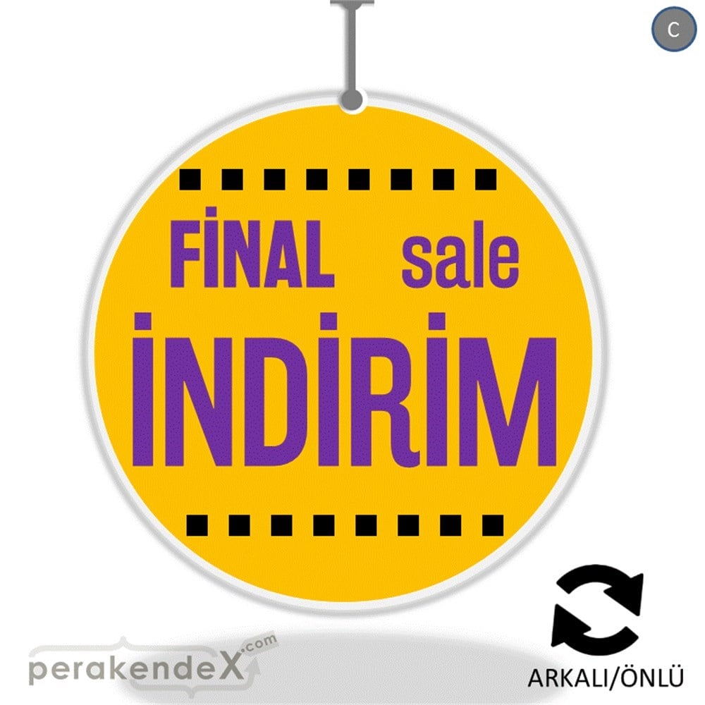 final sale indirim DÖNKARTI -oval,çift yön baskı