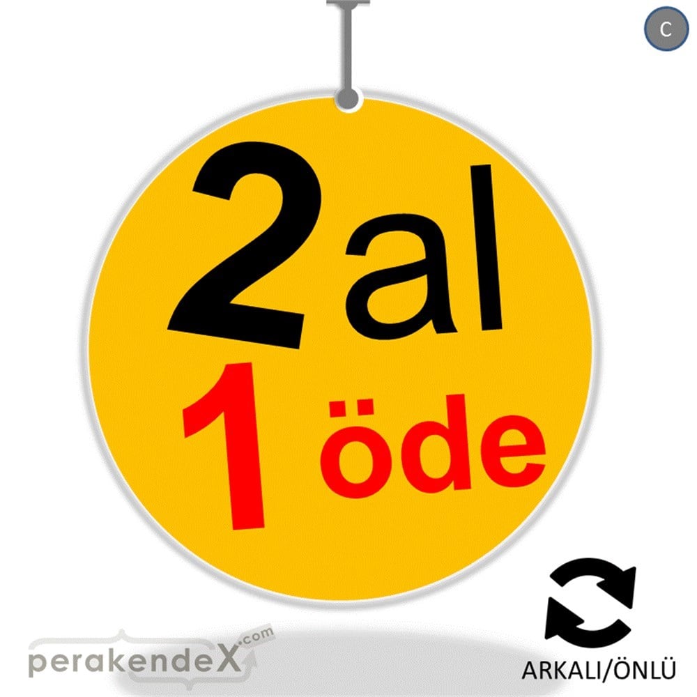 2 al 1 öde DÖNKARTI -oval,çift yön baskı