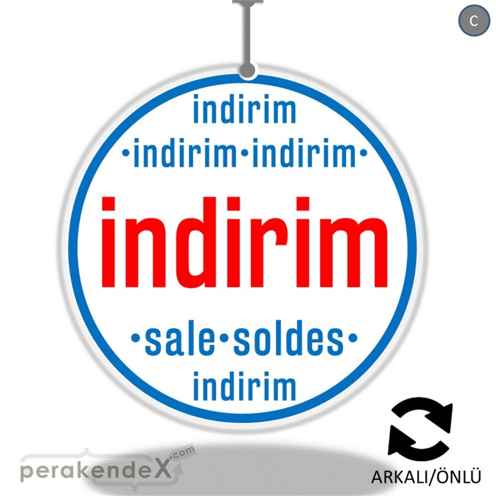 indirim sale soldes DÖNKARTI -oval,çift yön baskı