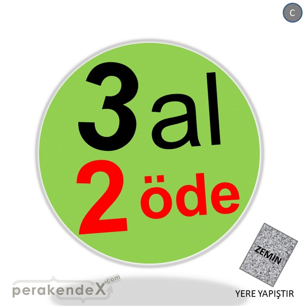 3 al 2 öde YER ZEMİNE YAPIŞIR -oval,tek yön baskı
