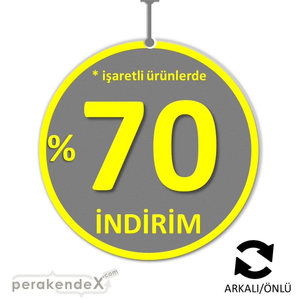 yüzde 70 indirim * işaretli ürünlerde DÖNKARTI -oval,çift yön baskı