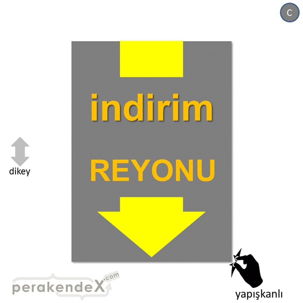 indirim reyonu CAMA YAPIŞAN FOLYO -dikdörtgen,tek yön baskı