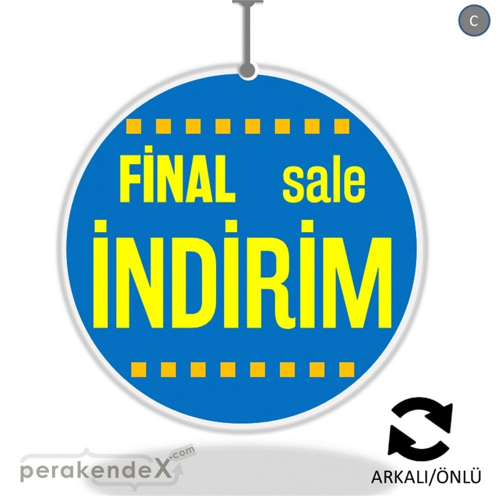 final sale indirim DÖNKARTI -oval,çift yön baskı