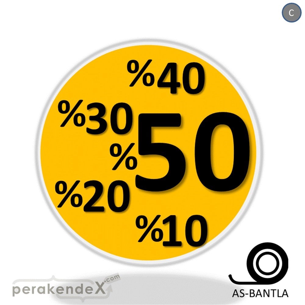 yüzde(50-40-30-20-10) indirim SERT PLASTİK POSTER -oval,tek yön baskı