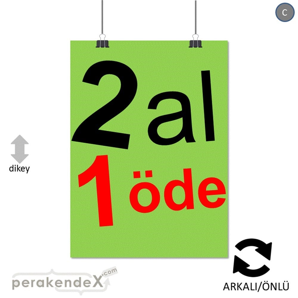 2 al 1 öde SERT PLASTİK POSTER -dikdörtgen,çift yön baskı