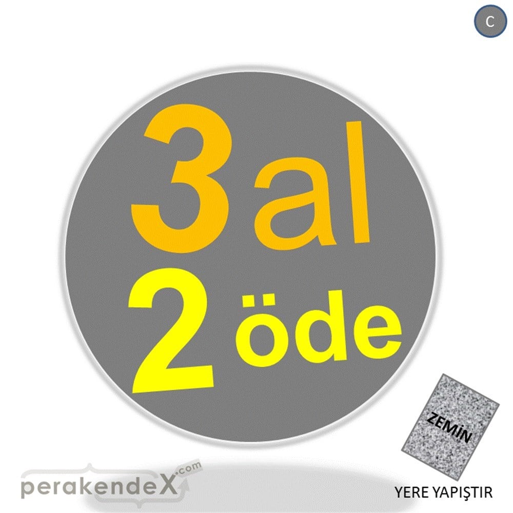 3 al 2 öde YER ZEMİNE YAPIŞIR -oval,tek yön baskı
