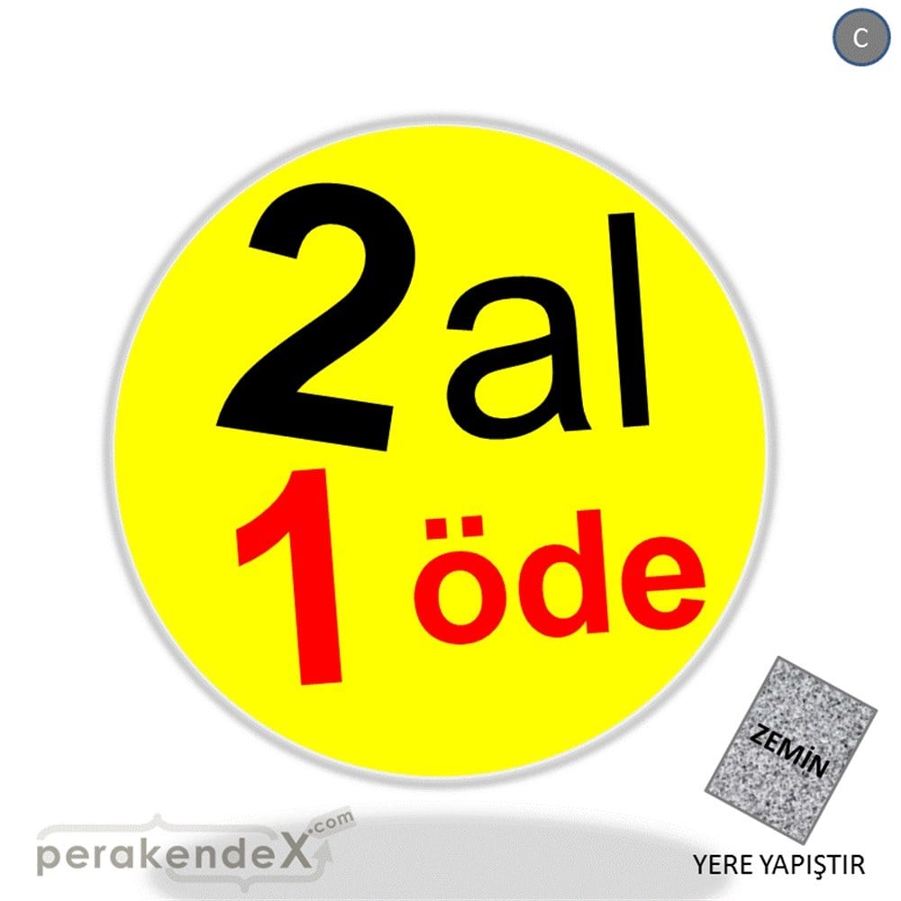2 al 1 öde YER ZEMİNE YAPIŞIR -oval,tek yön baskı