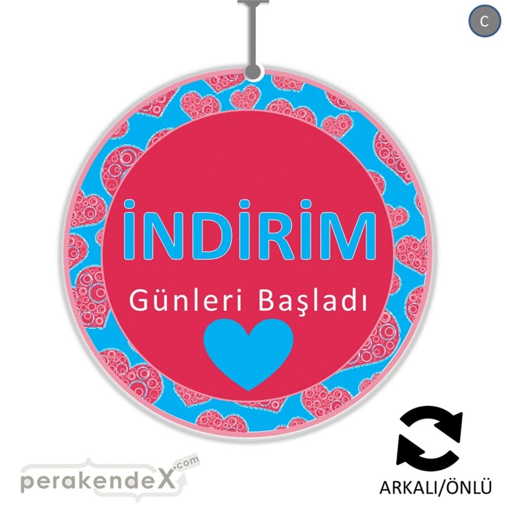 indirim günleri başladı DÖNKARTI -oval,çift yön baskı