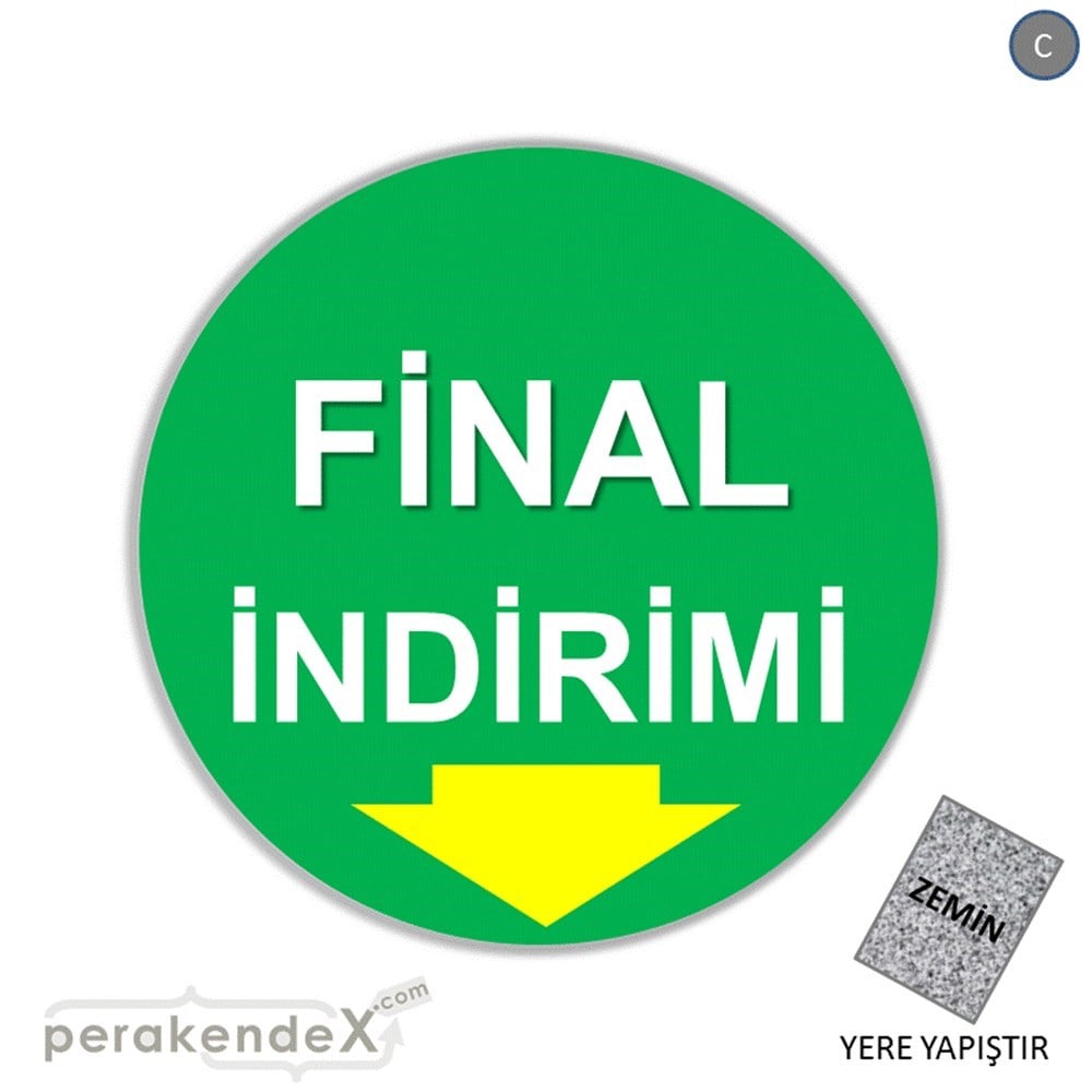 final indirimi YER ZEMİNE YAPIŞIR -oval,tek yön baskı