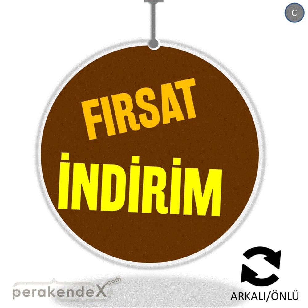 fırsat indirim DÖNKARTI -oval,çift yön baskı