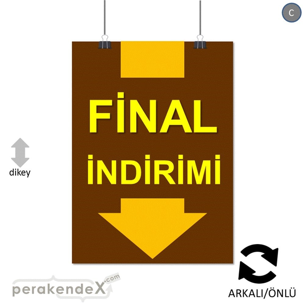 final indirimi SERT PLASTİK POSTER -dikdörtgen,çift yön baskı