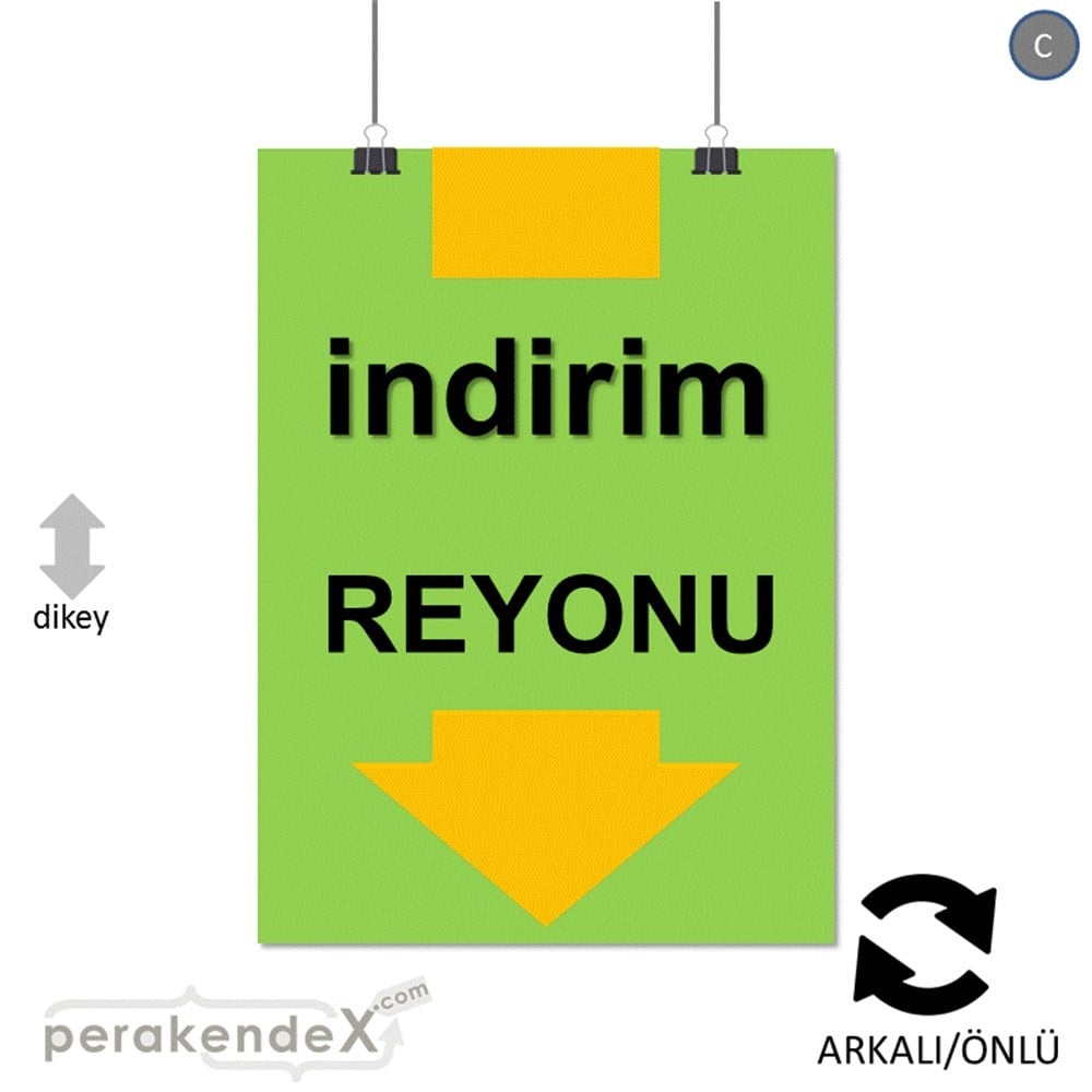 indirim reyonu SERT PLASTİK POSTER -dikdörtgen,çift yön baskı