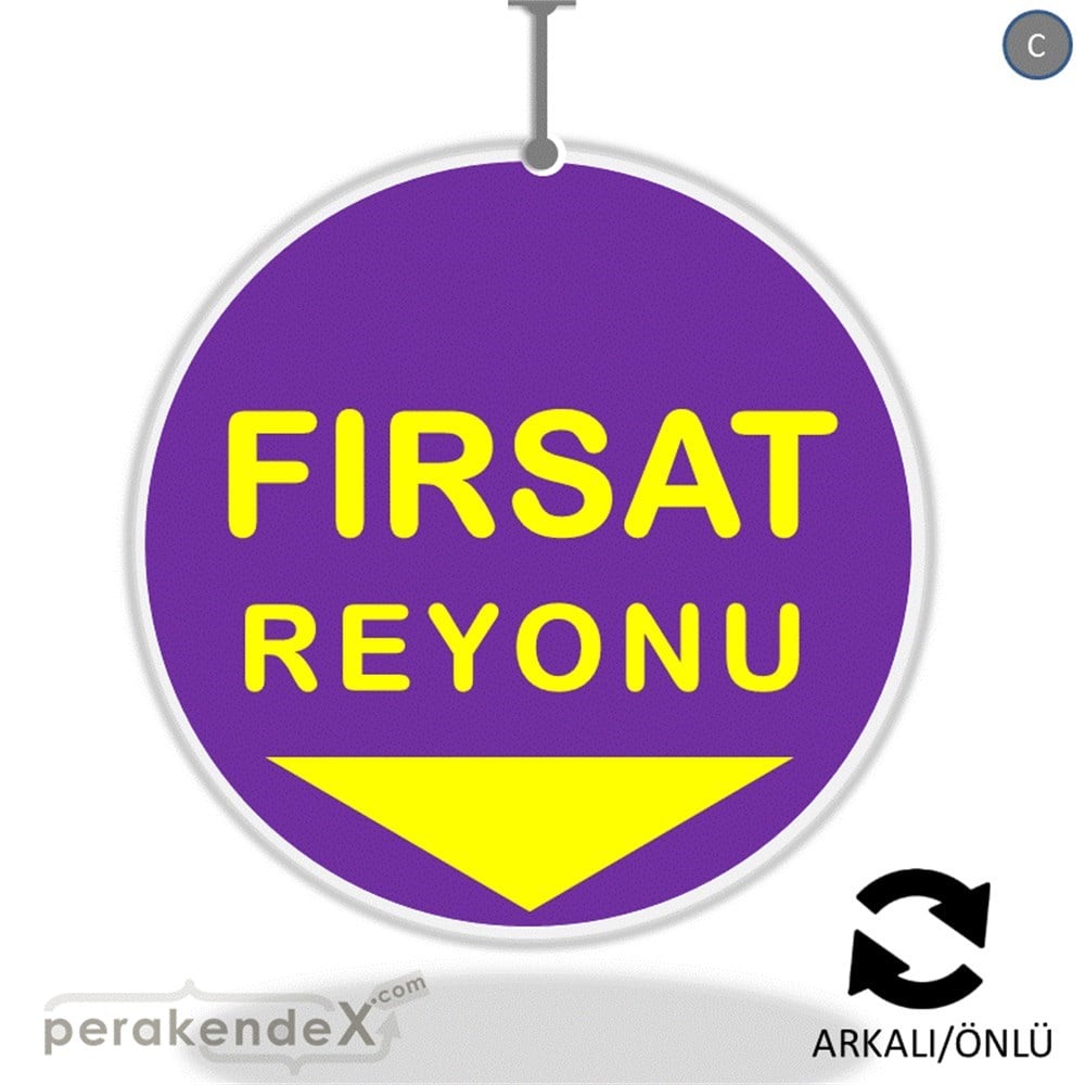 fırsat reyonu yönlendirme DÖNKARTI -oval,çift yön baskı