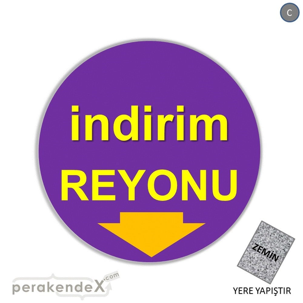 indirim reyonu YER ZEMİNE YAPIŞIR -oval,tek yön baskı