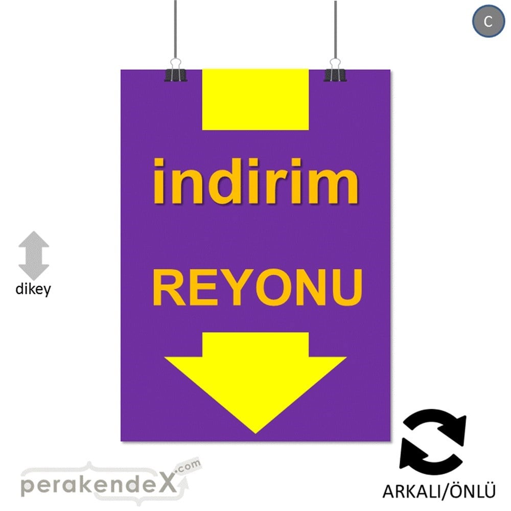 indirim reyonu SERT PLASTİK POSTER -dikdörtgen,çift yön baskı