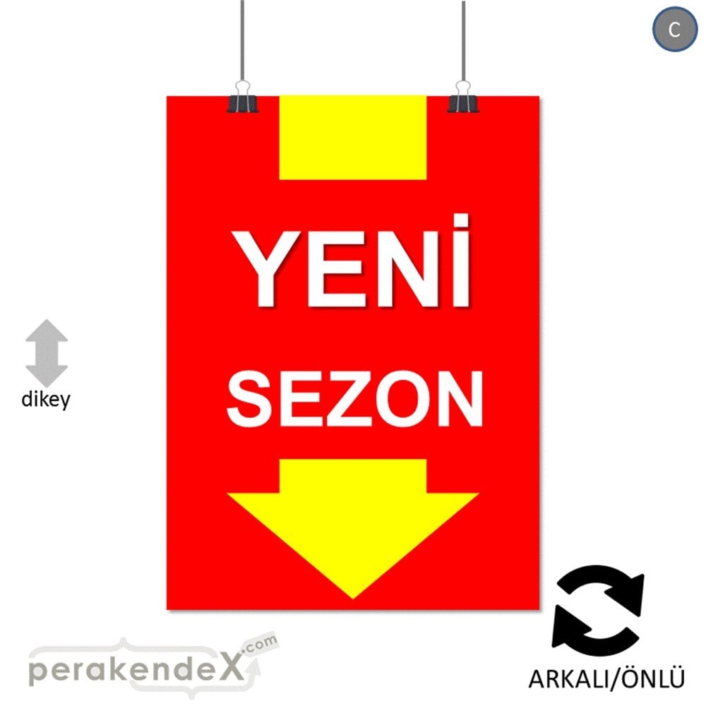 yeni sezon * SERT PLASTİK POSTER -dikdörtgen,çift yön baskı