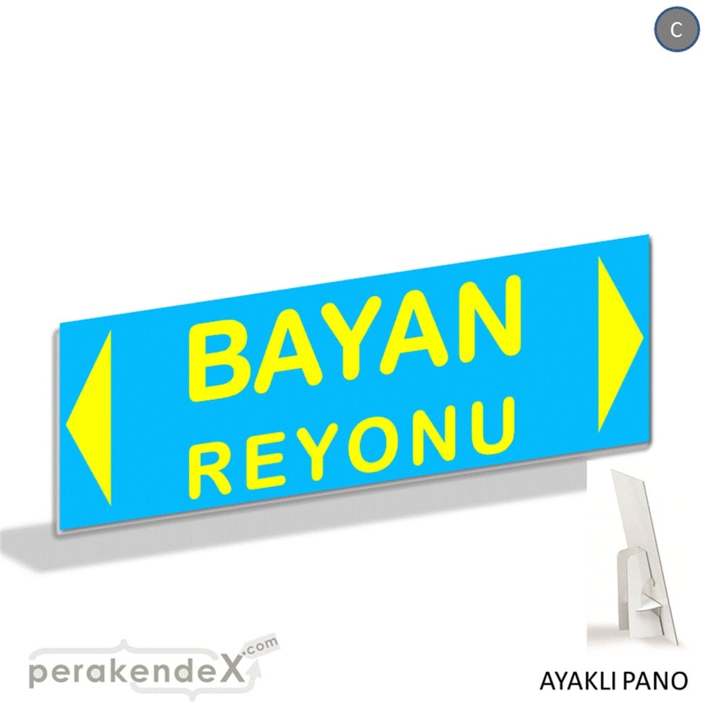 bayan reyonu yönlendirme AYAKLI REKLAM BANNER -dikdörtgen,tek yön baskı