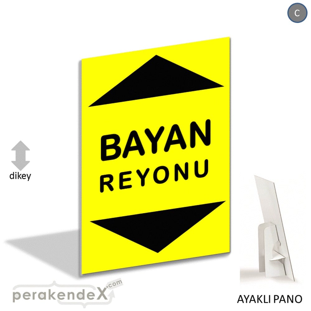 bayan reyonu yönlendirme AYAKLI REKLAM PANOSU -dikdörtgen,tek yön baskı