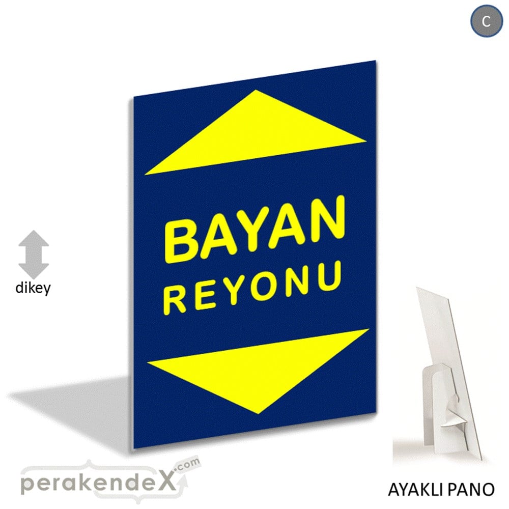 bayan reyonu yönlendirme AYAKLI REKLAM PANOSU -dikdörtgen,tek yön baskı