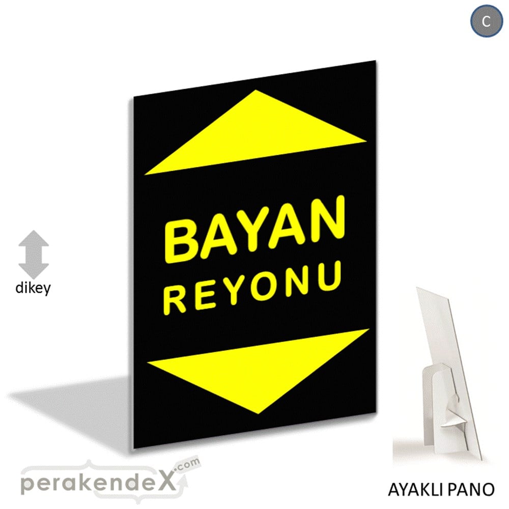 bayan reyonu yönlendirme AYAKLI REKLAM PANOSU -dikdörtgen,tek yön baskı