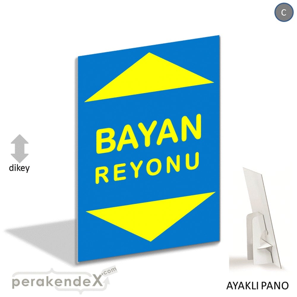 bayan reyonu yönlendirme AYAKLI REKLAM PANOSU -dikdörtgen,tek yön baskı