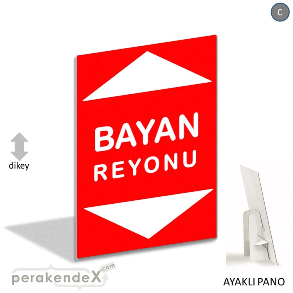 bayan reyonu yönlendirme AYAKLI REKLAM PANOSU -dikdörtgen,tek yön baskı