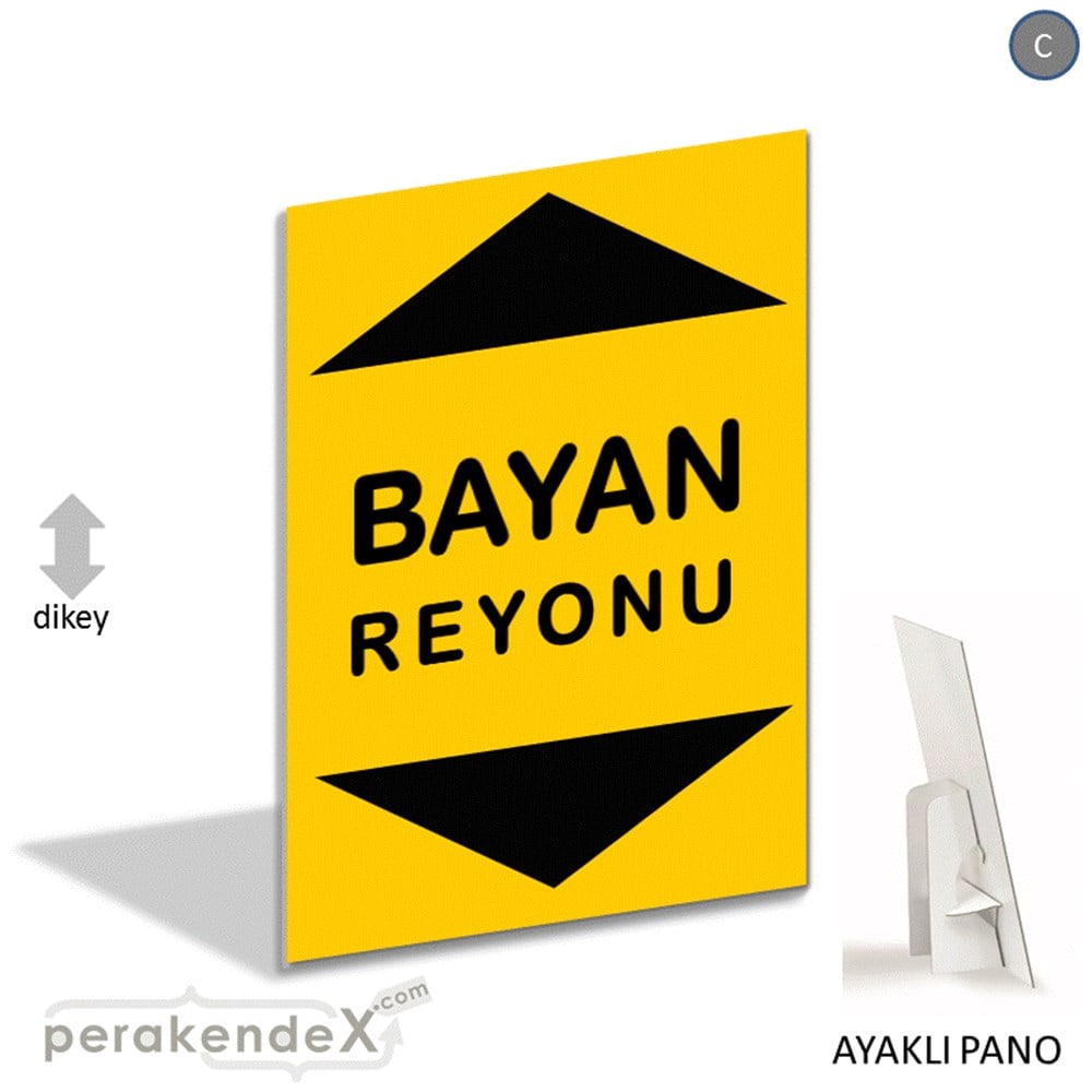 bayan reyonu yönlendirme AYAKLI REKLAM PANOSU -dikdörtgen,tek yön baskı