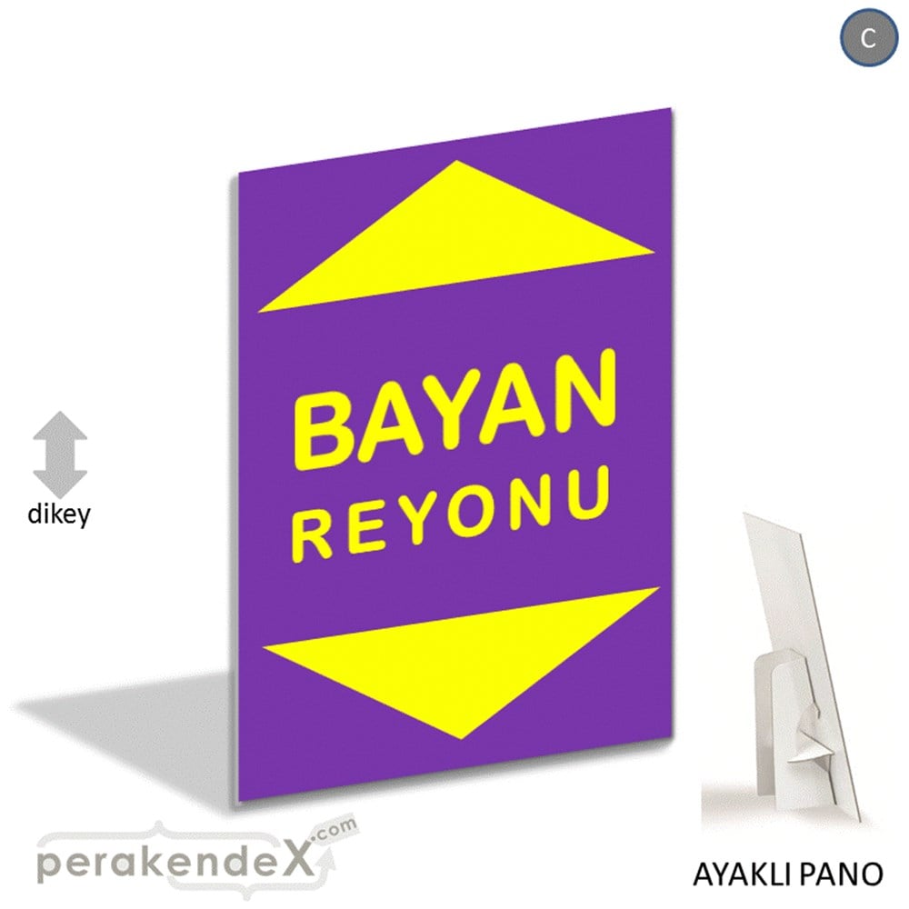 bayan reyonu yönlendirme AYAKLI REKLAM PANOSU -dikdörtgen,tek yön baskı