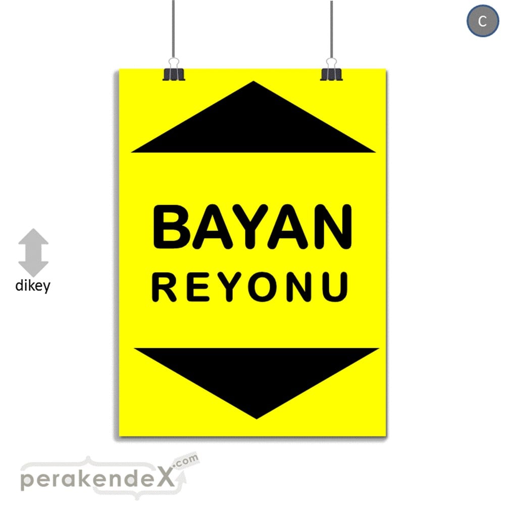 bayan reyonu yönlendirme SERT PLASTİK POSTER -dikdörtgen,tek yön baskı